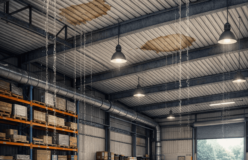 7 causas reales de filtraciones en cubiertas industriales